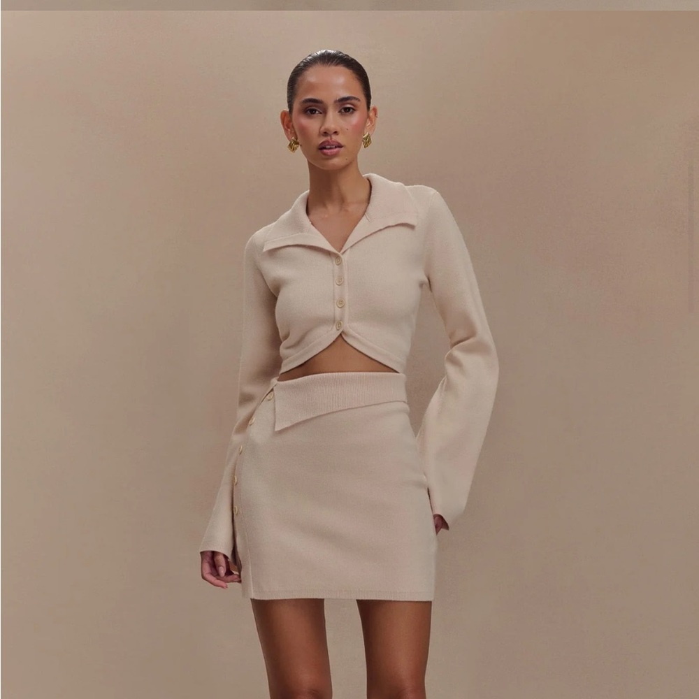 Meshki Beige Mini Skirt